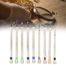 9Pcs Juego de Destornilladores Herramientas del Kit, Destornilladores Planos de Cobre Para ReparacióN de PrecisióN Relojes Herramienta de ReparacióN Para JoyeríA de Relojes 0.6mm-2.0mm