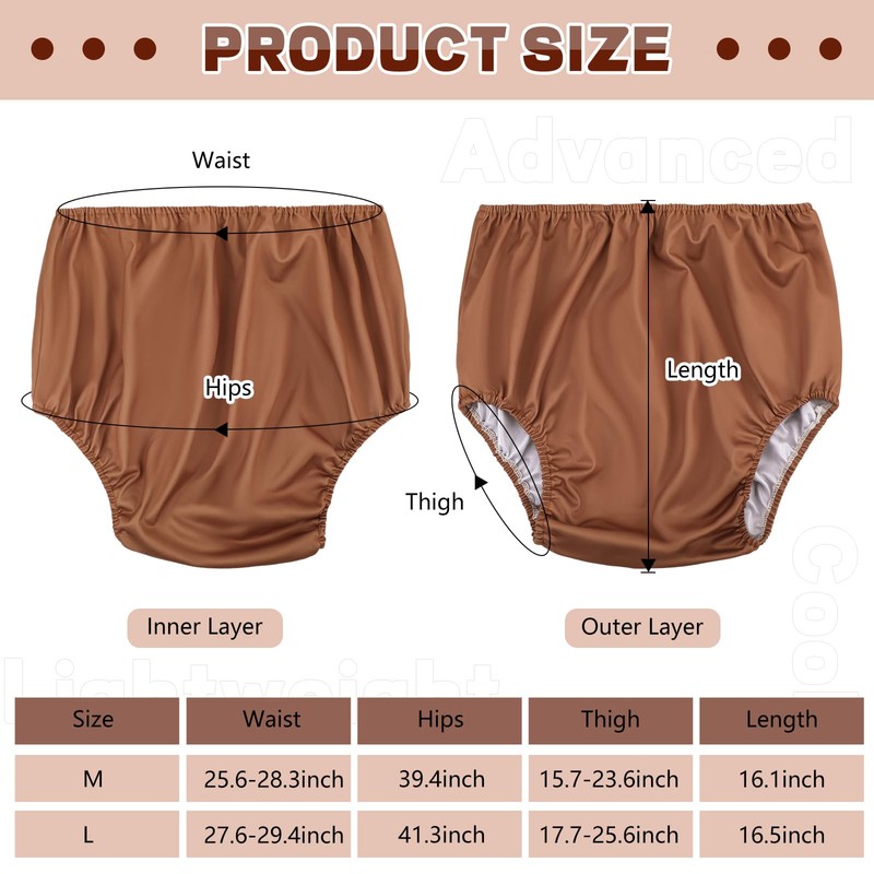 Panitay 8 Pcs Adult Diaper Cover Incontinence Leakproof Plastic Pants