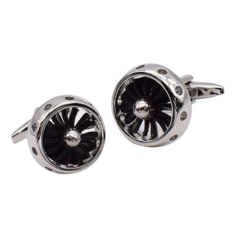 Jet Engine Turbine Design Cufflinks, Presented in a Box