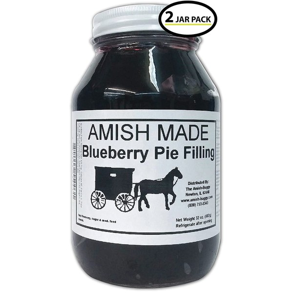 Amish Pie Filling Blueberry - TWO 32 Oz Jars