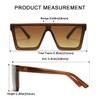aisswzber Square Oversized Sunglasses for Women and Men Fashion Flat