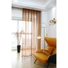 PHILEASY Window Sheer Brown Curtains 72 Inches Long 2 Panels