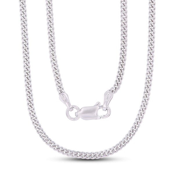 DECADENCE Solid 925 Sterling Silver 2mm Miami Cuban Chain for