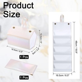 PATIKIL Travel Sunglasses Organizer, 5 Slot Foldable Sunglasses Holder Leather Sunglass Storage Organizer Case with Sunglasses Pouch Portable for Multiple Glasses Organization, White