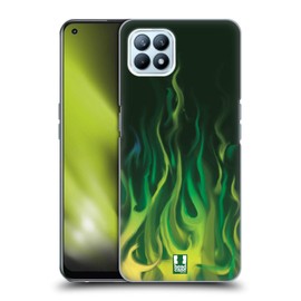 Head Case Designs Green Flames Hard Case Cover for Oppo Reno4 SE 5G