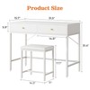 SUPERJARE 31.5" White Desk with 2 Drawers, Modern Makeup Vanity