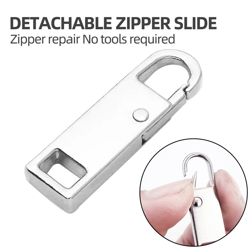 12-Pack Metal Zipper Pull Replacements - Durable, Removable Zipper Pull