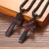 Cupimatch Men's Cross Pendant Silver Gold Black Stainless Steel Men's