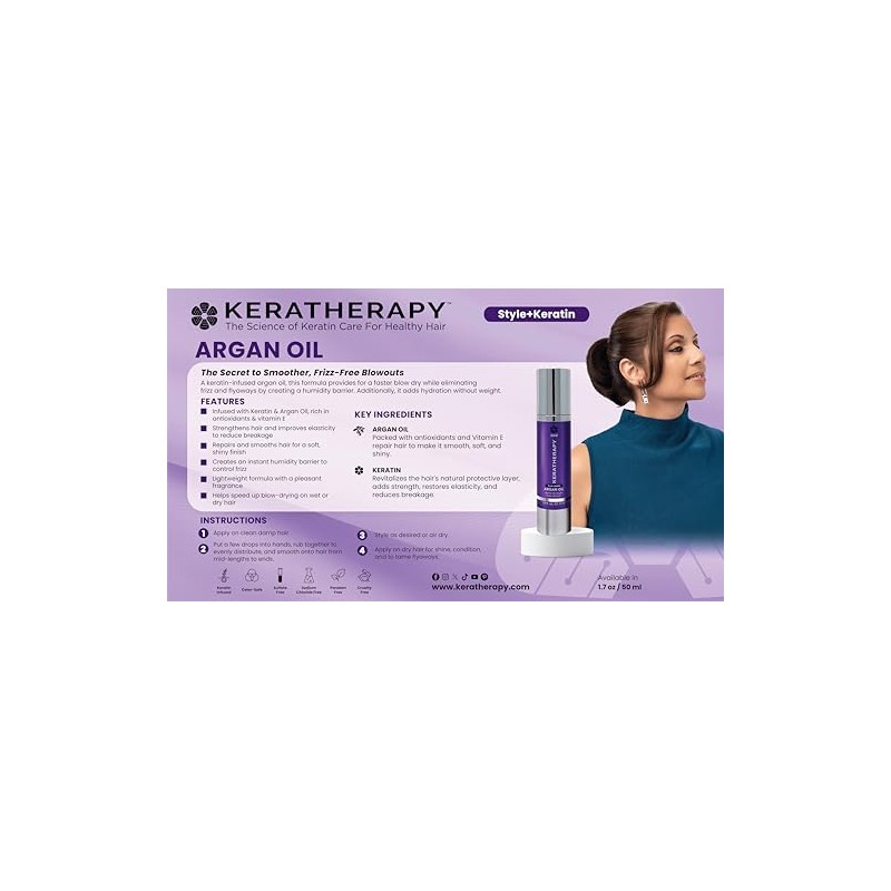 KERATHERAPY Keratin Infused Argan Oil, 1.7 Oz