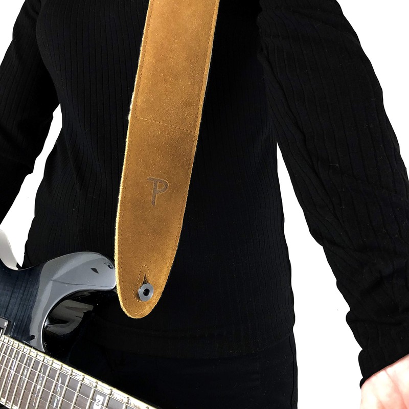 Perri's Leathers Ltd Guitar Strap, 2.5 Inch Wide Soft Suede,