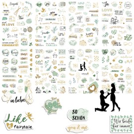 ALLY-MAGIC E21-LSHLTZ Wedding Guest Book Stickers 8 Sheets Wedding Stickers Scrapbook Stickers Photo Album for Guest Book and Wedding Album