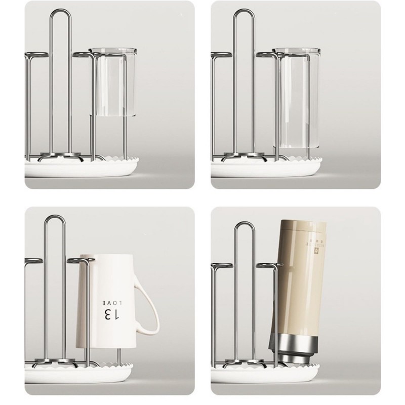 Glass Stand (with Tray) Glass Holder for Draining, Drying Glass,