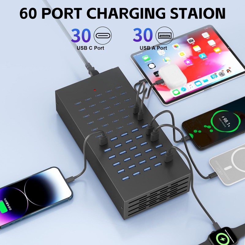 400W USB Charging Station, 60 Port USB Charging Station for