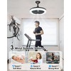 Socket Fan Light with Remote Control, 3 Colors 3000K-6500K Dimmable