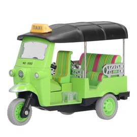 Pull Back Thai Tricycle Simulation Alloy Tuk Tuk Car Model Toy Children Vehicle ToyGreen