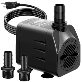 400GPH Submersible Pump, 25W Adjustable Ultra Quiet Fountain Water Pump Ideal for Ponds, Aquariums, Fish Tanks, Statuary & Hydroponics with 10ft Power Cord