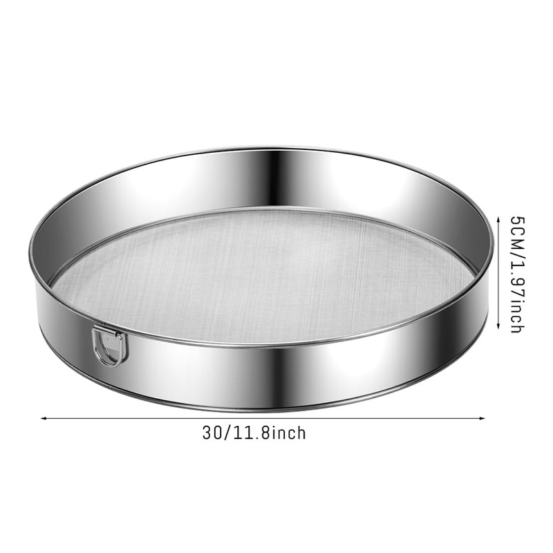 Flour Sieves Stainless Steel Kitchen Sieve Fine Mesh Round Flour