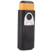 CYSFETENA 2 Finger Cigar Case with Cutter, Black Leather Cigar