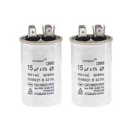 HUABAN 2 Pieces 15 uF Start Capacitor CBB65 450V 50/60Hz Aluminum Shell for Air Conditioner