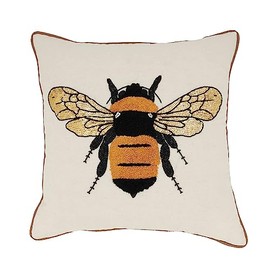 SARO LIFESTYLE Buzzing Bumblebee Embroidered Throw Pillow Cover