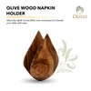 Olive Wood Napkin Holder. Beautiful, Unique, Decorative, Made of Mediterranean