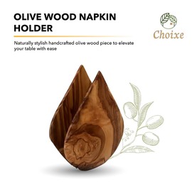 Olive Wood Napkin Holder. Beautiful, Unique, Decorative, Made of Mediterranean Olive Wood.