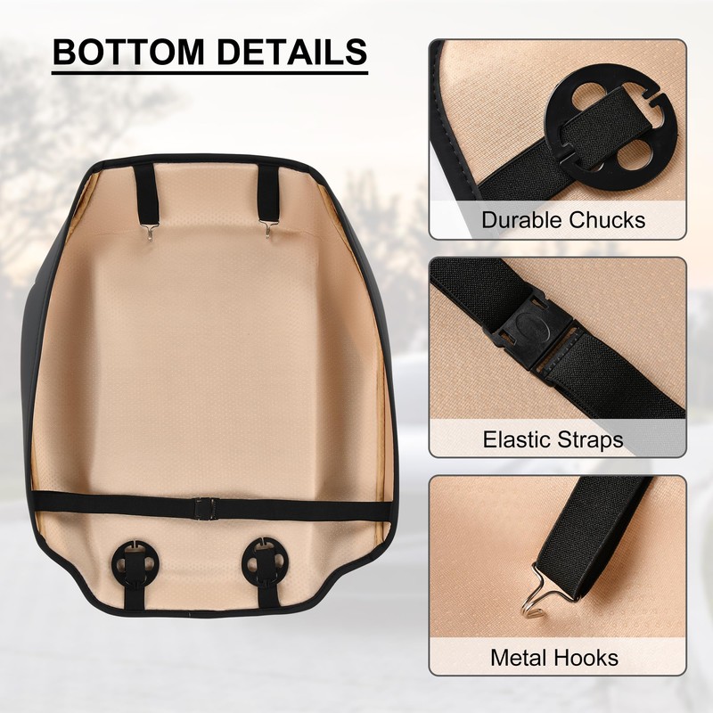 BWTJF Black Car Seat Cover 2 Pack, Universal Leather Front