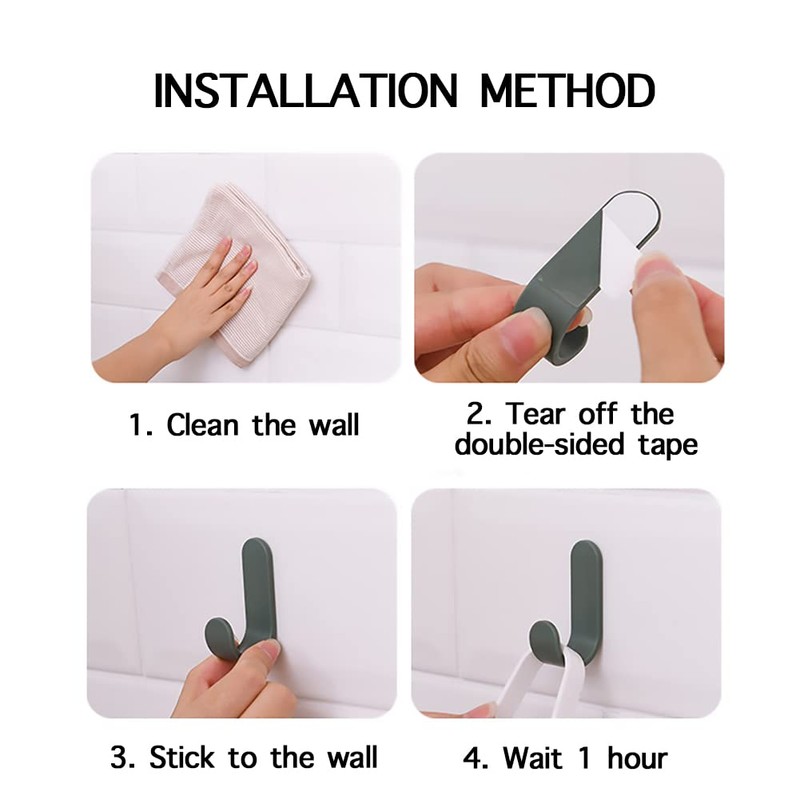 6 Pack Adhesive Hooks Utility Wall Hooks Key Hooks for
