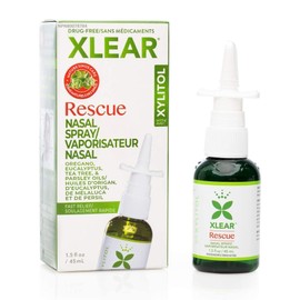 Xlear Rescue Natural Nasal Spray with Xylitol, Oregano and Tea Tree, 1.5 fl oz (Pack of 1)