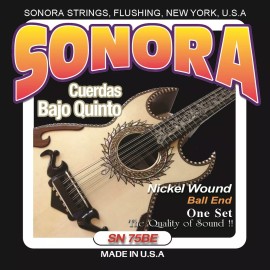 Sonora Strings SN75BE Cuerdas para Bajo Quinto. Ball End Nickel Wound Autenticas