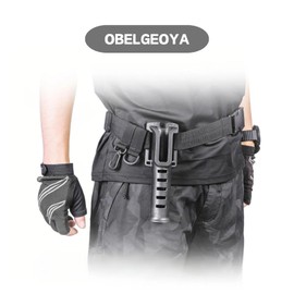 OBELGEOYA Fishing Belt Rod Holder - Adjustable Fishing Rod Holster Waist Wading Belts for Men, Nylon Wader Fishing Waist Belt for Fly Surf with Portable Pole Inserter Casting Spinning Pole Tackle