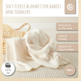 Bieco Baby Fleece Blanket | Beige | Baby Blankets | Fleece Baby Blanket | Blue Baby Blanket for Newborn Girl Baby Boy Blankets Newborn Soft Baby Blanket Girls Kids Blanket Toddler Blanket Unisex