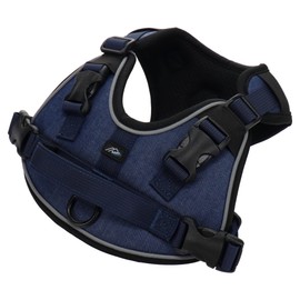 【Hakusan】 Zero-4 Harness (Denim, XXS),Dog Harness,mesh Type,Comfortable,Adjustability,Dog Friendly,All Seasons,Removable Patch,Equipped with a Useful Handle,