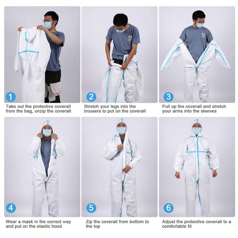 Body Protective Clothing Disposable Coveralls One-Piece