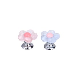 ARFUKA Toilet Flush Button Flower Toilet Push Button Toilet Tank Button Toilet Push Helper Tool Toilet Tank Press Button for Women Long Nail Pack of 2