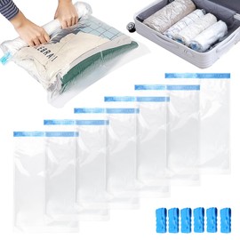 Tekenewbse Pack of 6 Vacuum Bags for Clothes, Vacuum Bags for Clothing, 60 x 40 cm, Vacuum Bag Travel, Vacuum Bag Storage Bag, Vacuum Storage Bags Travel