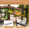 L-Shaped Bakers Rack with Power Outlet,4-Tier Corner Microwave Stand with