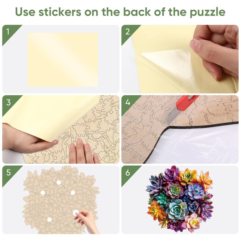 Bodhipnjoy 500 Pieces Puzzles for Adults, Succulent 5MM Thick Jigsaw
