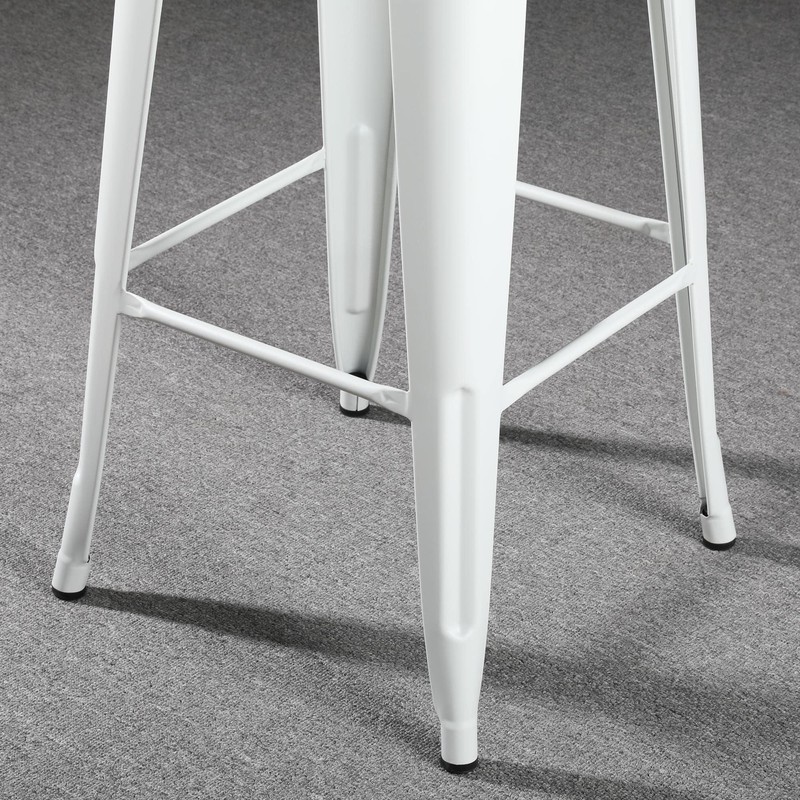 Topeakmart 30 inches Metal Bar Stools High Backless Barstool Stackable