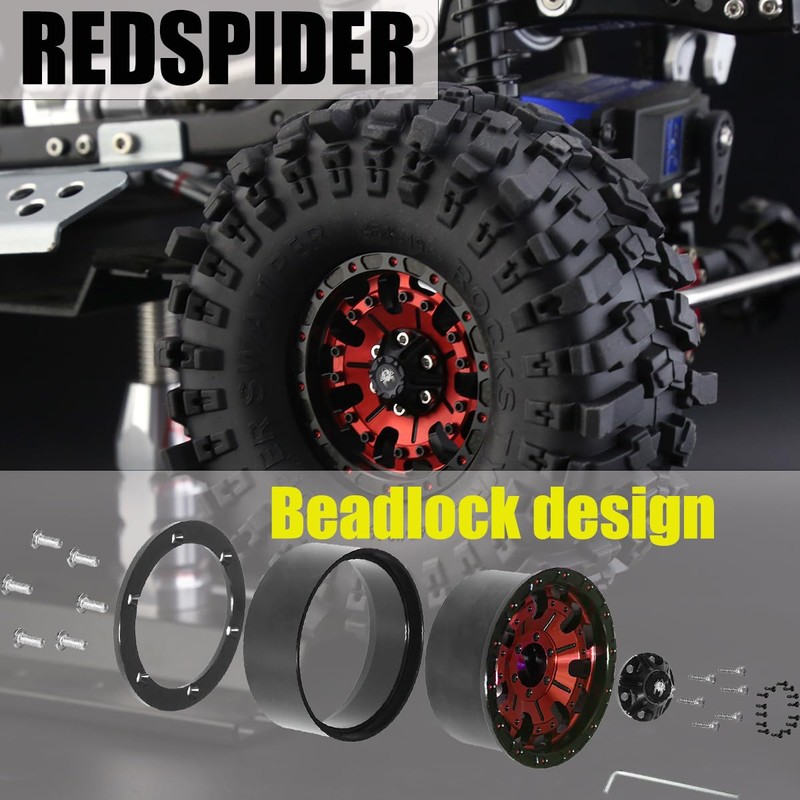 1.9 Beadlock wheels aluminium alloy，1.9 wheels Three color and style