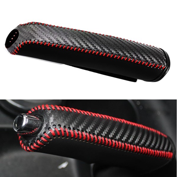 YFFSFDC Genuine Leather Handbrake Protection Cover, Anti-Dirt Cover, Universal Use,