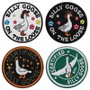 4 Pcs Funny Goose Loop and Hook Patch Certified Silly