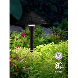 LEONLITE 12-Pack LED Low Voltage Landscape Lights, 3W Cast-Aluminum 12-24V Pathway Lights, 4000K Cool White Waterproof Path Lights, ETL Listed Landscape Lighting Wired for Yard Lawn, Bronze