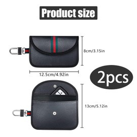 Car Key Signal Blocker Pouch, 2 Pack Faraday Pouch for Car Keys, RFID Key Pouch for Car Security, Anti-Theft Keyless Entry Protection, Car Key Bag for Remote Fobs, Car Gifts Set (Black)