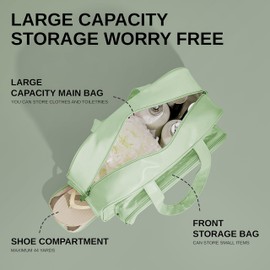 TALOMON Transparent PVC & PU Makeup Bag - Large Capacity, Wet/Dry Separation with Two or Three Partitions, Travel Toiletry Bag for Skincare, Beach & Poo（ Green