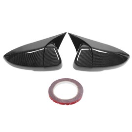 Rearview Mirror Cover for 2018-2020 Carbon Fiber Mirror Add-On Fit ABS Construction Aerodynamic Design Scratch Easy Installation