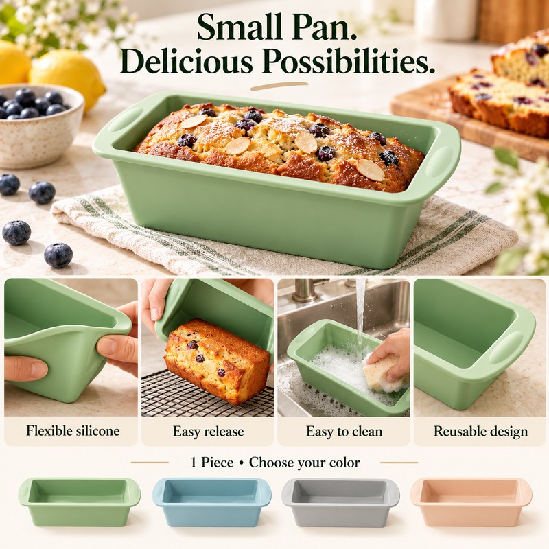 Silicone Baking Molds NonStick Rectangle Cake Pans Mini Loaf Pan