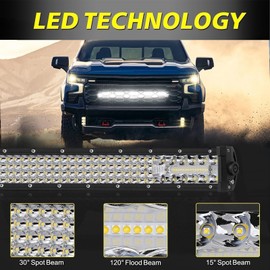 30 Inch LED Light Bar, AKD Part 230W Spot Flood Combo Off Road Driving Light Quad Row Super Bright LED Work Light Bar Bumper Grille Light for Truck Pickup UTV SUV Car Ram Toyota RZR Boat