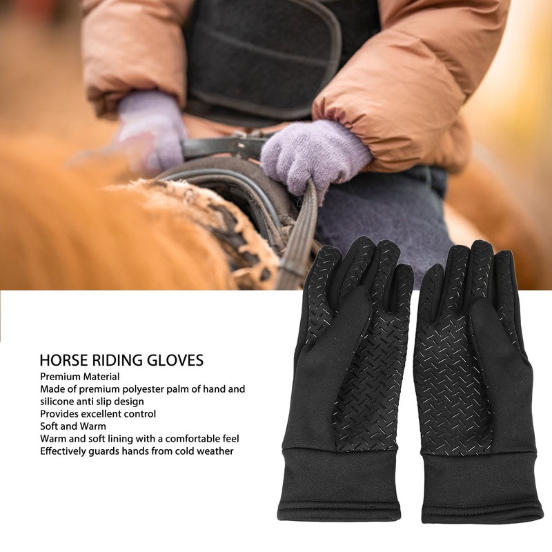 Horse Riding Gloves Soft Warm Prevent Slip Professional Winter Equestrian
