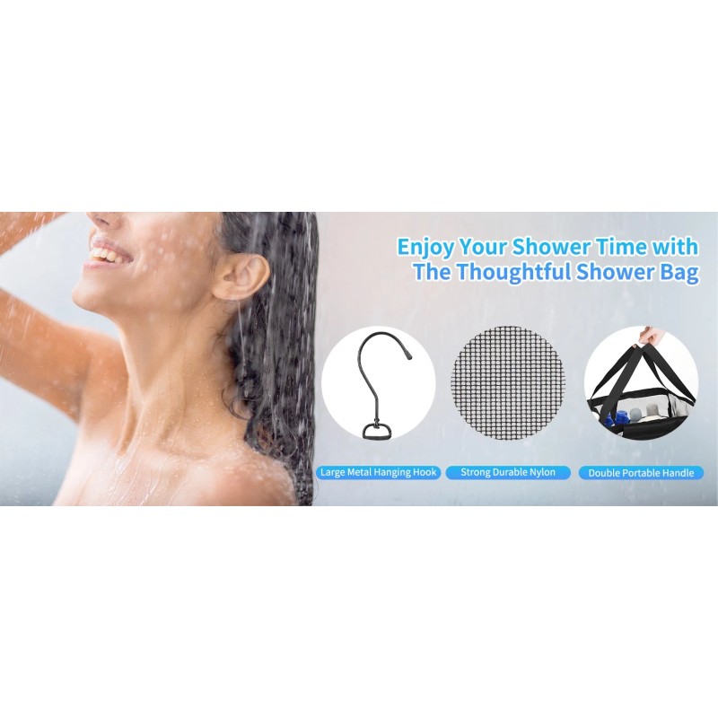 CUBETASTIC Mesh Shower Caddy Portable Quick Dry Hanging Toiletry Bag